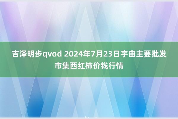 吉泽明步qvod 2024年7月23日宇宙主要批发市集西红柿价钱行情